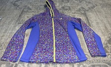 The North Face Purple Multi Fleece Zip Hooded Sz XL Youth Girls Jacket