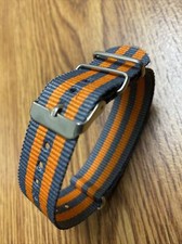20mm One-piece Nylon Watch Strap With Stripes As Shown