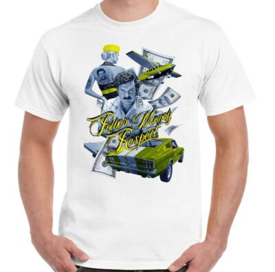Pablo Escobar T-Shirt Money Respect Mens Funny Narcos TV Show Cartel Cocaine
