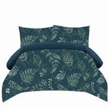 Reversible Duvet Cover Quilt Bedding Set with Pillowcase Single Double King Size
