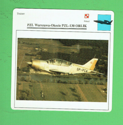#D480.   WARPLANE COLLECTOR CARD - PZL WARSZAWA - OKECIE  PZL 130 ORLIK