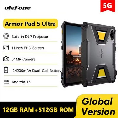 Ulefone Armor Pad 5 Ultra 5G Outdoor Tablet Projector 24200mAh 120W 12GB+512GB