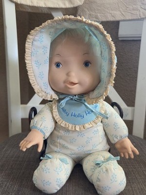 Vintage 1980 Knickerbocker Baby Holly Hobbie  Doll 14'' Blue Version