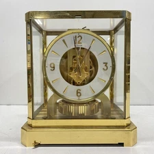 Jaeger Le Coultre Atmos Clock. 9.5 inch Tall Perpetual Motion Vintage Clock