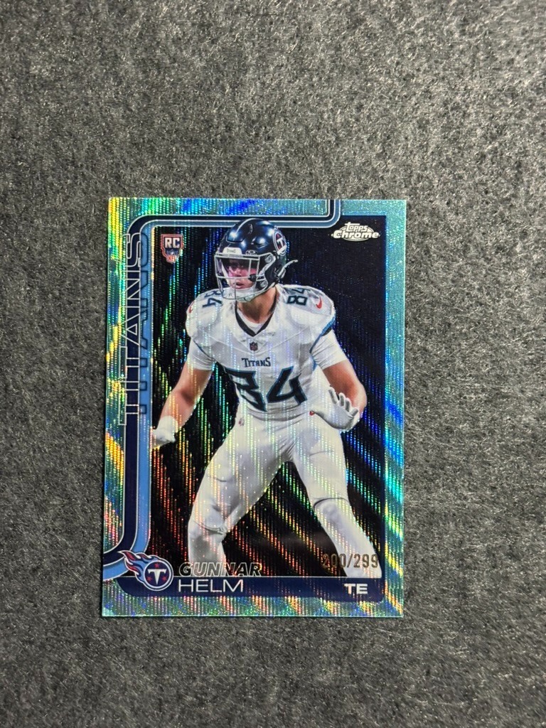 2025 Topps Chrome Gunnar Helm Teal Refractor /299 Team Color Match RC