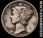 1936-D Silver Mercury Dime - Scarce  Better Date  No Reserve  #K1727