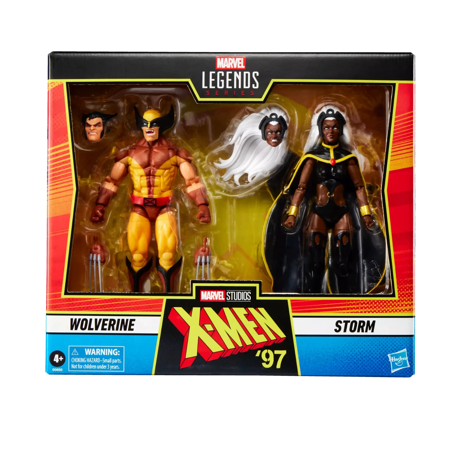 Figuras de Marvel Legends Series Wolverine y Storm X-Men 97 cómics retro vintage