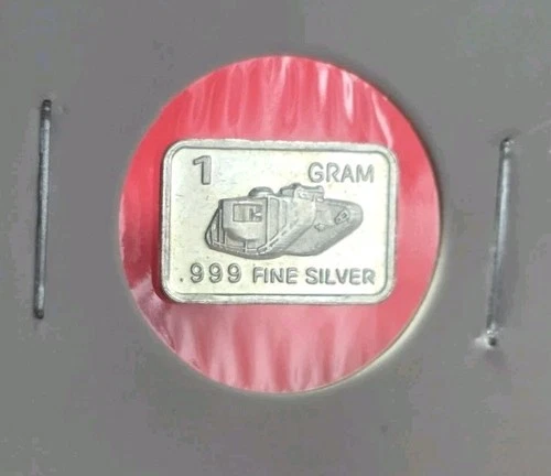 German WW2 Tank - 1 Gram .999 Fine Pure Silver Mini Proof Fractional Bar Ingot