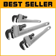 Professional Quality 3-Piece Aluminum Pipe Wrench Set - Non-Sparking Ergonomic