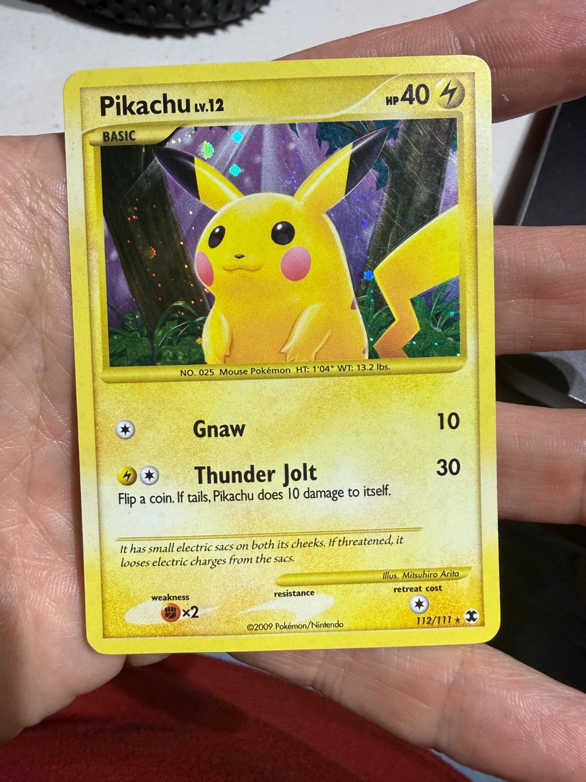 Pikachu #112 Rising Rivals, Secret Rare – LP/Excellent Condition