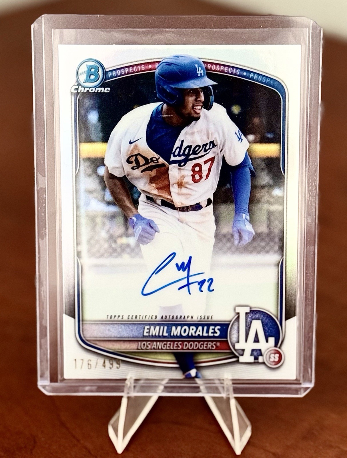 🔥 2024 Bowman Chrome Emil Morales Refractor Auto /499 Dodgers 1st Bowman RC-OGP