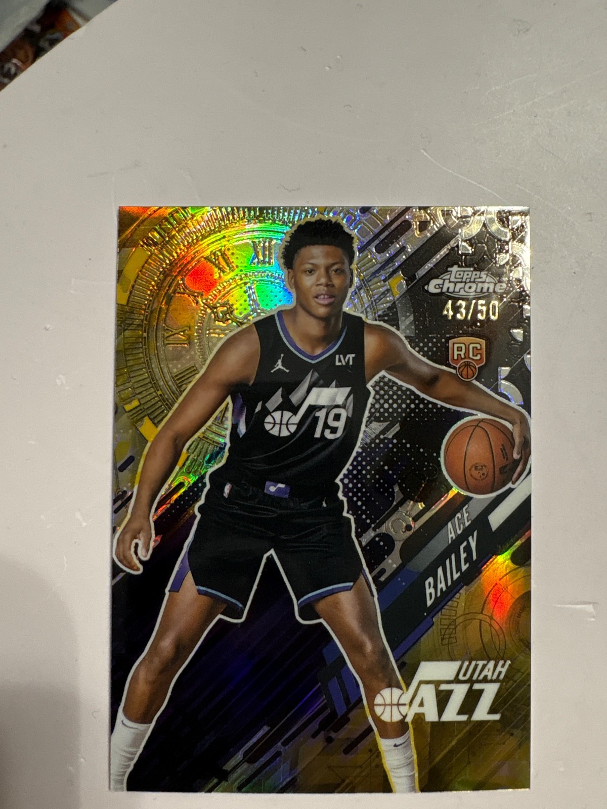 2025-26 Topps Chrome ACE BAILEY Gold /50 SSP GO TIME INSERT JAZZ RC GT-20