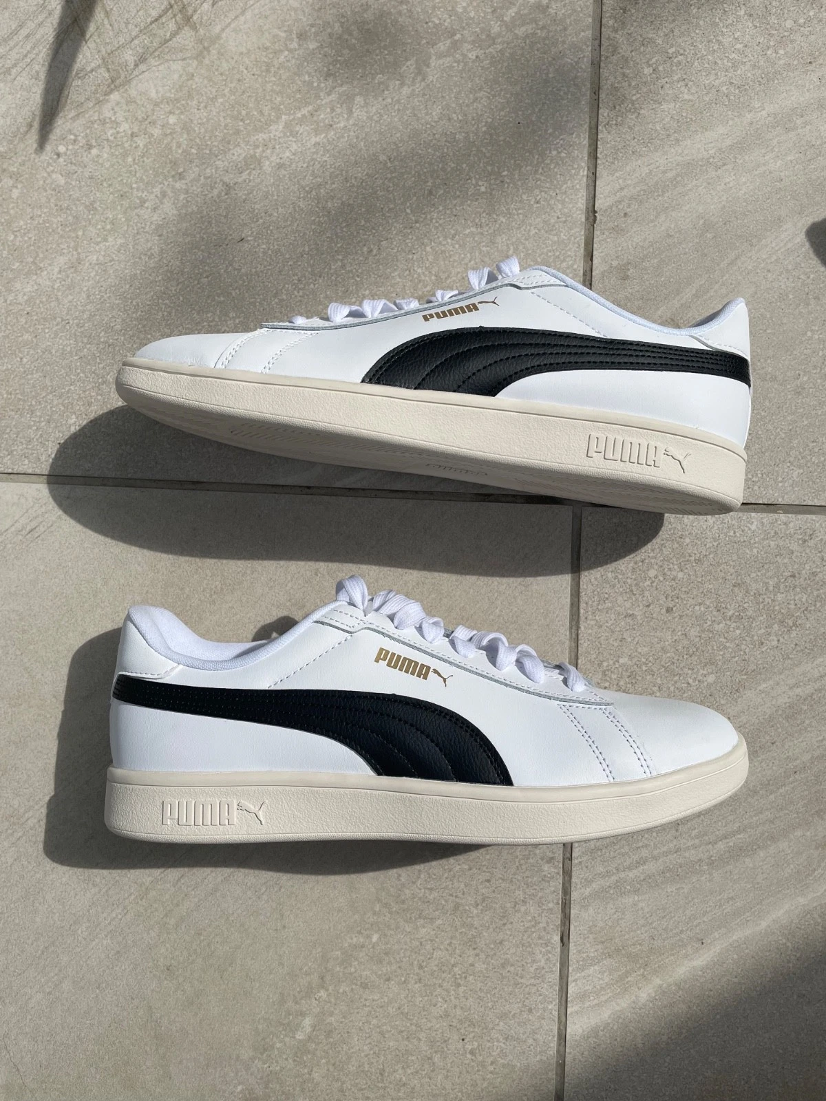 Puma Smash 3 0 Scarpe da Ginnastica Uomo in Pelle con Lacci Bianco e Nero