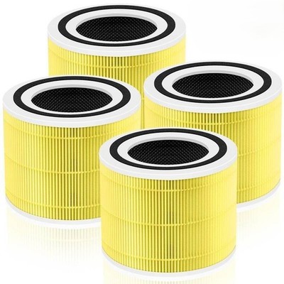 4 Pack Core 300 Replacement Filter Compatible w/ Puro 240 Air Purifier  (Yellow)
