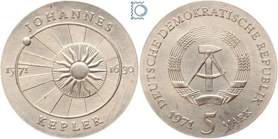 DDR 5 Mark 1971 - Johannes Kepler - stempelglanz - J.1534 [MZ1225 - Bild 1 von 3