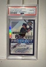 2024 Panini Prospect Edition Chase Delauter Purple Prizm Signature /125 (AU, RC)