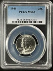 1944  25C Washington Quarter Dollar PCGS MS65   80476703