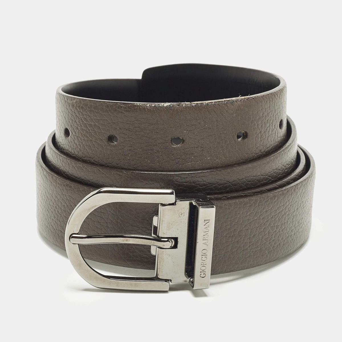 Giorgio Armani Cut to Size Reversible Buckle Belt BrownBlack