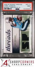 2008 SP ROOKIE THREADS PT.15 #RT-CJ CHRIS JOHNSON RC #/15 POP 1 PSA 9