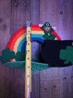 Saint Patrick's Day Leprechaun Hand Made Rainbow Vintage MCM 1980s Tissue Box — photo 2