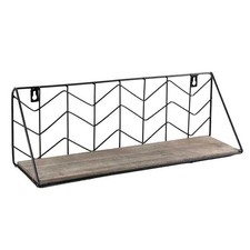 MENSOLA A PARETE CON STRUTTURA IN METALLO E LEGNO 45X12X15 CM