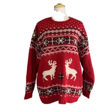 Woolrich Vintage Nordic Fair Isle Sweater 100 Wool Apres-Ski Cottagecore XL