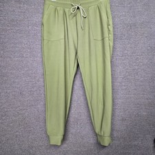 Unbranded Olive Green Jogger Pants Elastic Drawstring Waist Pockets Size Medium