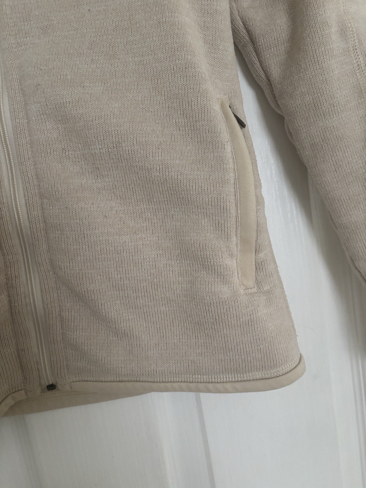 Patagonia Women's Oatmeal Fleece Full Zip Jacket Small thumbnail 3