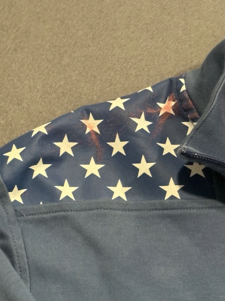 Pullover para mujer Vineyard Vines rojo blanco azul bandera patriótica 1/4 cremallera MEDIANO Foto 4 de 4