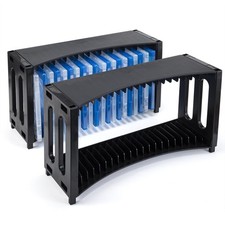 alavisxf xx DVD Storage Rack, Stackable 15.35 x 5.12 x 16.14 inches, Black