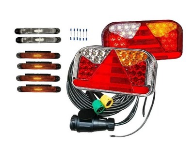 LED Rückleuchten Satz 7,7m Kabel 13-polig.  Großes Anhänger LED Beleuchtungsset