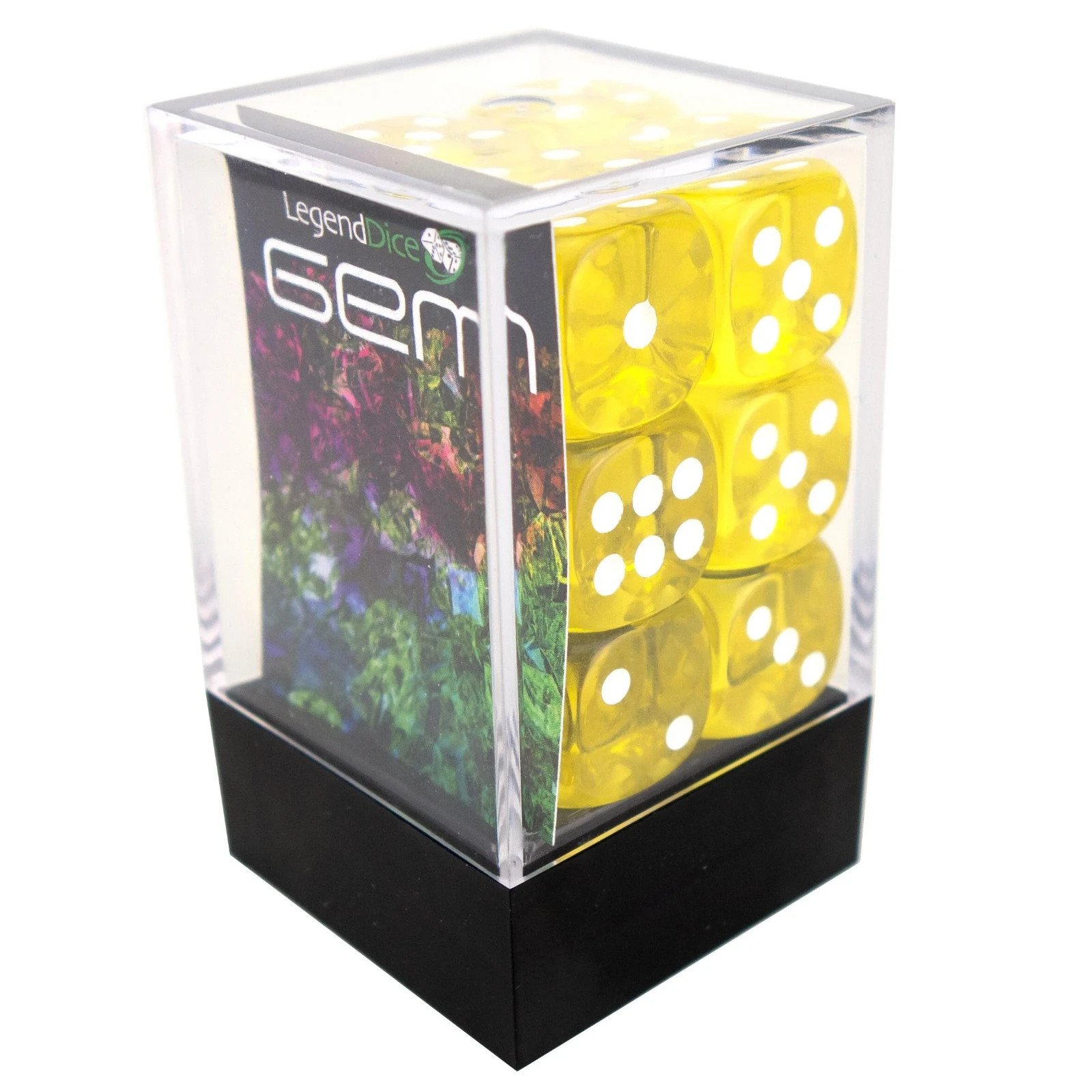 Spot Dice Gem Yellow Set - 16mm D6 Set (x12) - Legend Dice