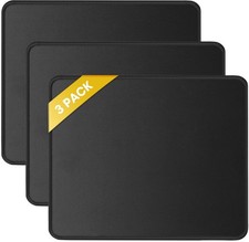 JIKIOU 3 Pack Mouse Pad with Stitched Edge, 10.2x8.3x0.12inch, Black