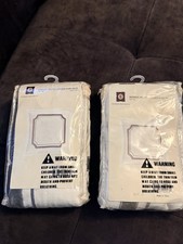 HiEnd Accents 2 Euro Shams Linen Cotton White Gray Velvet Trim. Madison Velvet