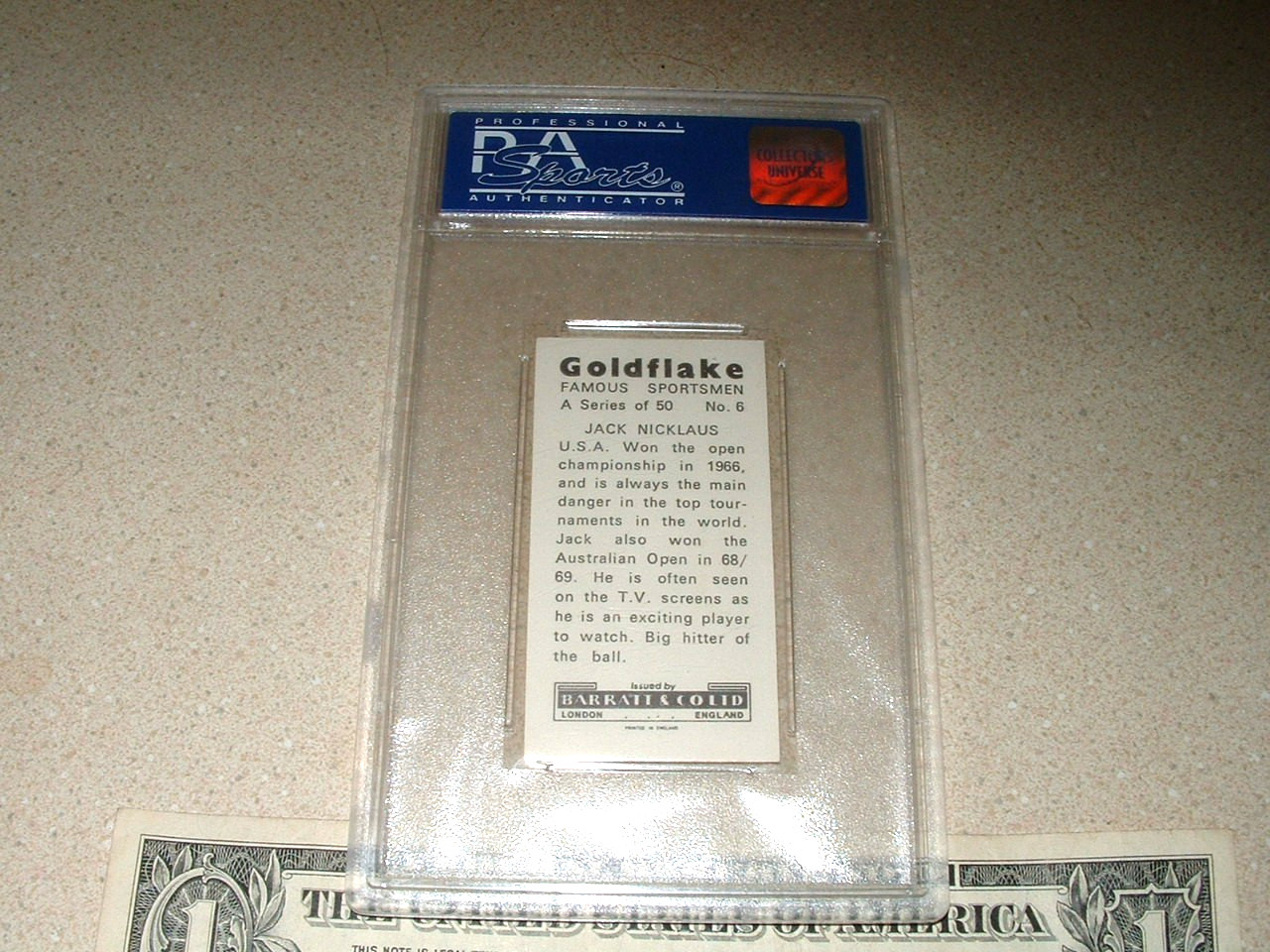 1971 BARRATT & CO LTD JACK NICKLAUS FAMOUS SPORTSMEN TRUE ROOKIE CARD PSA 8 RARE view 4