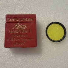 Ernst Leitz Wetzlar Leica Figro Yellow 1 Filter for 35 50 90 105 135 Lens w Box