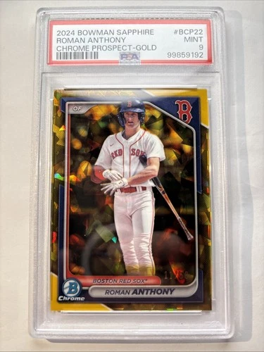 2024 Bowman Sapphire Edition Chrome Prospects Roman Anthony Gold /50 PSA 9