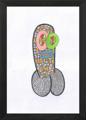 Gerahmtes Wandbild Poster Leinwanddruck Bild Whimsical Doodle Creature