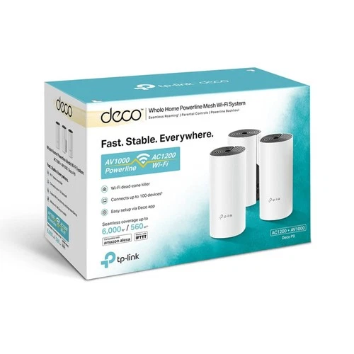 TP-LINK (DECO P9) Dual Band AC1200 Whole-Home Hybrid Mesh Wi-Fi System with Powe