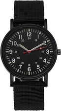 Mens Watches, Luminous Sport Nylon Band Military Army Watch Analogue Black