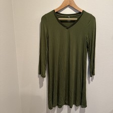 Nightgown Bamboo Viscose Size Small Green Super Soft V Neck Cooling