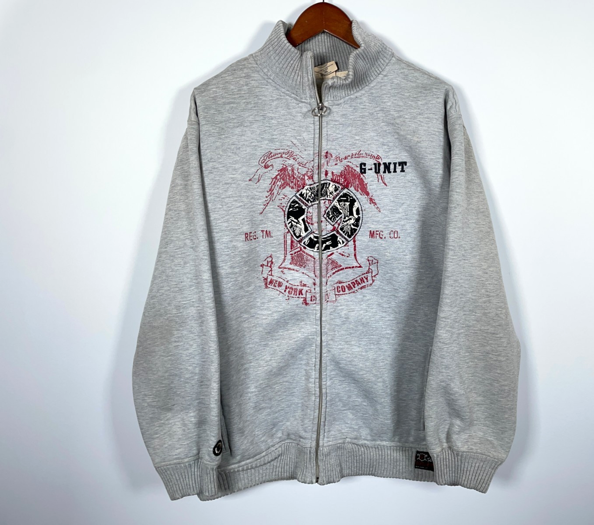 G-Unit Zip Up Sweatshirt Adult XL Gray Heavyweight Sweatshirt 50