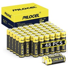 PILOCEL 48 Pack AA Batteries on Clearance, High-Performance 48 Count (AA LR6)  0.48 per gallon