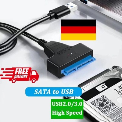 USB 3.0 auf zu SATA Adapter Kabel 22 Pin Für 2,5'' Festplatte PC Laptop HDD SSD