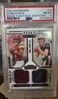 2024 Contenders Jayden Daniels Drake Maye Rookie Ticket Dual Swatches PSA 8