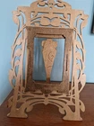 Antique art nouveau wooden  fretwork picture stand