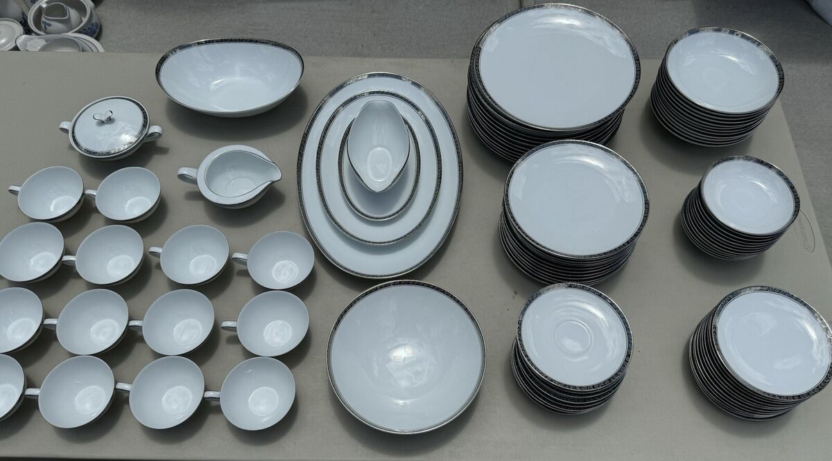 Noritake China Silvester 6340 Dinner & Service For 12. 84 Noritake China Silvester 6340 Dinner & Service For 12. 84