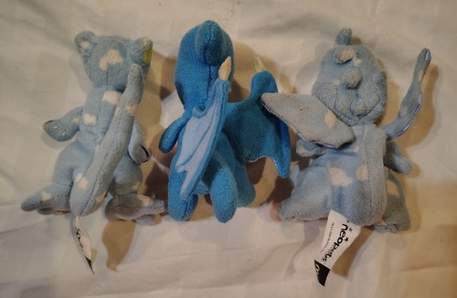 Lot 3 Neopets McDonalds Plush Sky Blue Cloud Techo Lizard Scorchio Shoyru Dragon - 第 8/13 張圖片