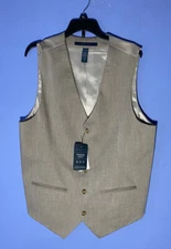 Size Small Perry Ellis Men's Suit Vest Textured Natural Linen 4BHV4451PS 270