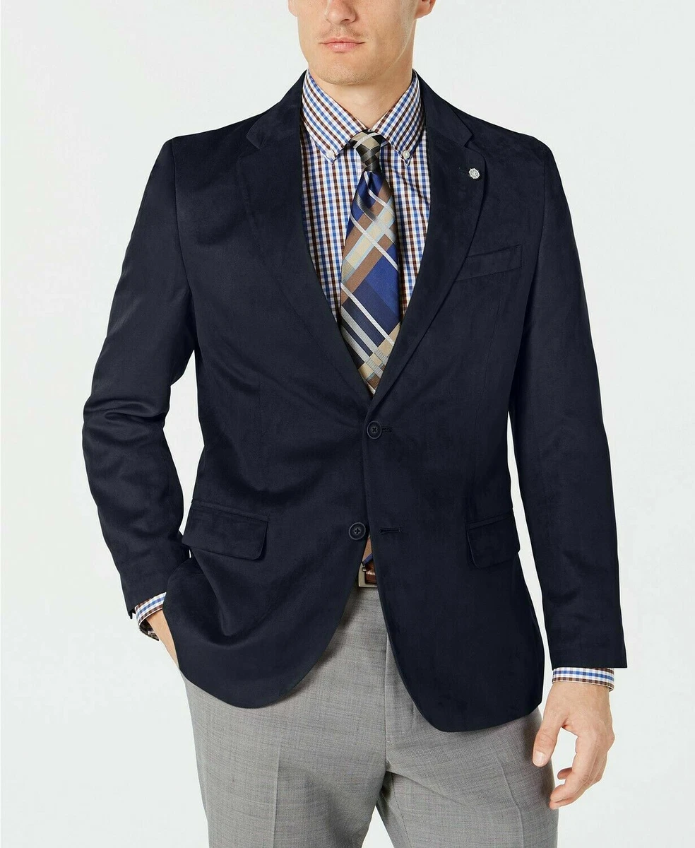 NAUTICA Branford Navy Blue Faux Suede Blazer Suit Jacket NEW 40R
